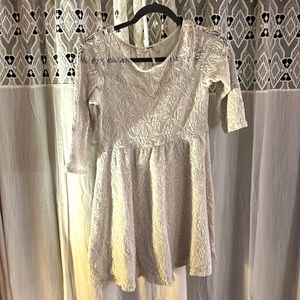 Free People white lace and lined 3/4 sleeve dress size XS